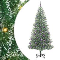 arbol de navidad artificial nevado con luz led verde y 240 cm vidaxl