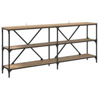 mesa consola  mesa de entrada con estante roble artesanal 180 x 30 x 75 cm