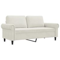 sofa de 2 plazas terciopelo color crema 140 cm vidaxl
