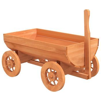 Carreta Decorativa Madera Maciza De Abeto 70x43x54 Cm Vidaxl