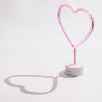 Muitomas Lámpara de neón con forma de corazón, luz LED de 3,5 W con carga USB-C, diseño decorativo para casa, oficina y dormitorio