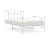 estructura cama metal con cabecero y pie cama blanca 100x200 cm con cabecero y pie de cama