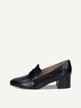 CAPRICE Trotteur, black, made of Leather with Trapeze heel, Size 36