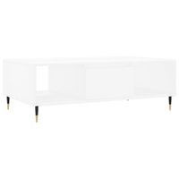 mesa de centro de salon con 3 compartimentos diseno moderno 104 x 60 x 35 cm madera de ingenieria blanca y hierro dec037841