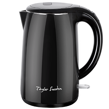 Taylor Swoden Ryan - Hervidor de agua de toque frío, 2200W, doble pared exterior aislante del calor, 1,7 litros, inalámbrico, apagado automático y sistema contra la ebullición en seco. Libre de BPA