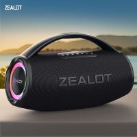 zealot-s97 altavoz bluetooth de alta potencia de 80w portatil con luces rgb de colores resistente al agua subwoofer inalambrico sonido envolvente estereo 360 tws fm