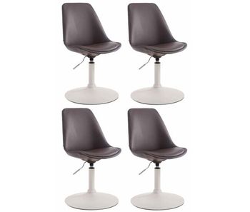 Set de 4 sillas lounge maverick en polipiel simil cuero marrón 57x48x76 cm