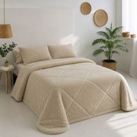 donegal collections - edredon coralina borreguito - disponible en gris beige rosa y azul y para camas de 90cm 105cm 135cm 150cm y 180cm - invierno largo edredon 270cm