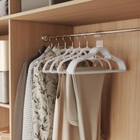 20 perchas antideslizantes de terciopelo de color blanco
