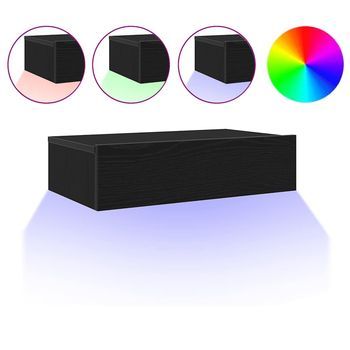 Muebles De Tv Con Luces Led (2 Unidades), Roble Negro, 60 X 35 X 15,5 Cm Vidaxl