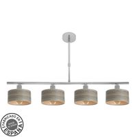 lampara gilda 4xe14 cromomadera gris retgx76x14 cm