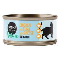 cosma nature 48 x 70 g - pack ahorro - pollo y atun con queso