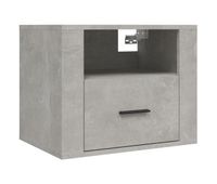 vidaxl mesita de noche de pared gris hormigon 50x36x40 cm