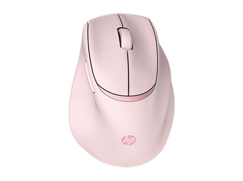 Ratón inalámbrico - HP Tilt Ergonomic Pink Mouse 720M, Inalámbrica, 1600 DPI, Rosa