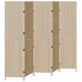 Separador De Habitaciones Beige 242 X 180 Cm Ratán Sintético Vidaxl