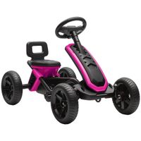 aiyaplay kart pedales con ruedas antideslizantes de eva marco metalico carga 30 kg para ninos y ninas de 2-5 anos rosa
