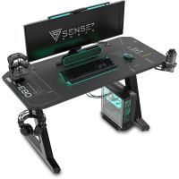 sense7 nomad cybernetic mesa gaming ergonomicos con accesorios 100x50 negra