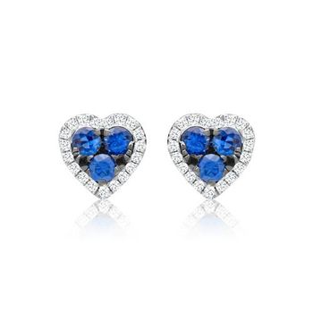 Joyas con diamantes corazones zafiros 0,45 ct total