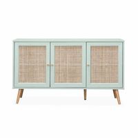 aparador 3 puertas de cana 120cm verde celadon