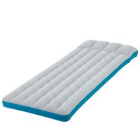 colchoneta hinchable para camping 2 capas laminadas 72x189x15 cm blanco y azul