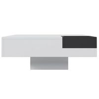 mesa de centro cuadrada con caja de almacenamiento extraible - luces led en la parte inferior - blanco