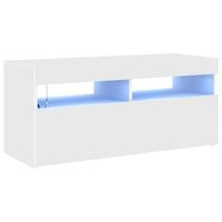 mueble de tv  mueble de salon  mesa de tv con luces led blanco 90x35x40 cm