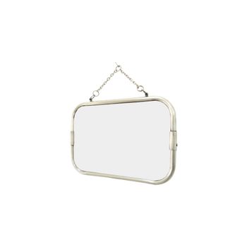Espejo de barbero rectangular níquel plateado 28 x 18 cm