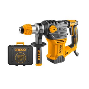 Ingco Taladro Martillo combinado 1500 W RH150028 con maletín SDS plus - Incluye 3 Brocas y 2 Cinceles