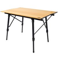 mesa plegable glamping altura ajustable 90x57x45-70 cm tierra