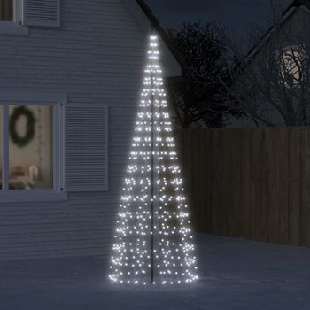Árbol De Navidad | Decoraciones De Navidad En Asta De Bandera 550 Led Blanco Frío 300 Cm Cfw162249