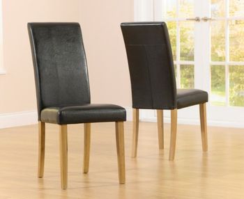 Albany Black Faux Leather Dining Chairs - Black