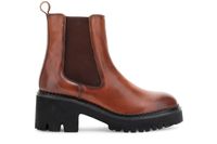 botines de piel con elastico tan