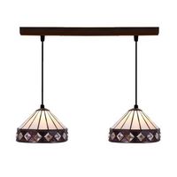 colgante de techo tiffany regleta serie ilumina d-20cm x2