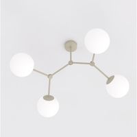 plafon de techo lete beis opal 4 luces