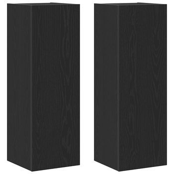 Mueble Para Tv De Pared 2 Piezas Roble Negro 30.5 X 30 X 90 Cm
