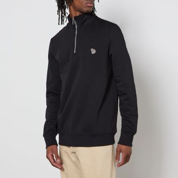 PS Paul Smith Zebra Half Zip Cotton-Jersey Jumper - L