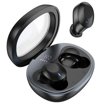 Auriculares Hoco EQ3 inalámbricos Bluetooth 5.3 con pantalla digital y soporte Siri negros
