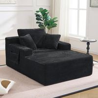 canape de terciopelo acanalado con cojines de respaldo y asiento bolsillos laterales de almacenamiento montaje no requerido diseno moderno