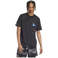adidas tops y camisetas t-shirt t-shirt graphique a poche remoji noir 100 coton para hombre