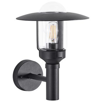 Lámpara De Pared Exterior Aplique Moderno De Metal Aluminio Vidrio Negro Mate Tizu