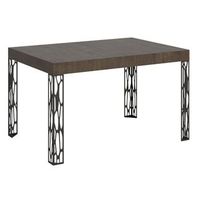 mesa extensible kiza con patas de acero antracita-color marron-ancho extensible