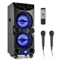 altavoces fenton karaoke bluetooth 400 w con luces led y grabacion
