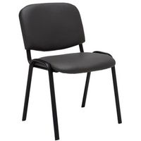 silla para conferencias de diseno clasico con asiento acolchado en sintetico gris bur10069