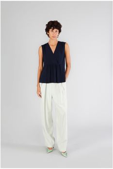 blusa sin mangas en marroquí navy