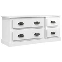 mueble tv  mueble de salon  armario tv madera contrachapada blanco brillo 100x355x45 cm