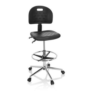 Silla De Trabajo / Taburete De Trabajo Giratorio Top Work 23 I Pu Espuma Negro Hjh Office