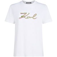 karl lagerfeld camiseta signature sequins t-shirt para mujer