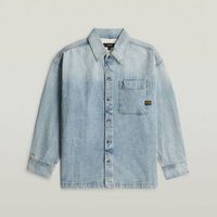 g-star raw cazadora vaquera d23007-e352 boxy fit overshirt-h947 vintage bornite para hombre