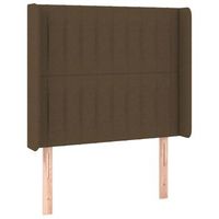 cabecero cama mueble de dormitorio con led de tela oscuro 93 x 16 x 118128 cm marron m020001117
