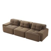 sofa rinconero modular 3 plazas pana urban meuble 293x104x69 cm - marron